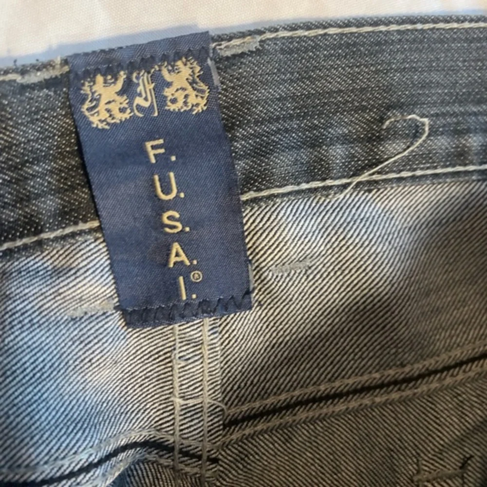Mens F.U.S.A.I. 36x32  Vintage Y2k Grunge Skater Embroidered Pocket‎ Blue Jeans - Picture 4 of 4